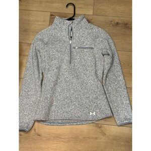 Under Armour Womens Specialist 1/4 Zip Pullover Sweater Gray Heather Small